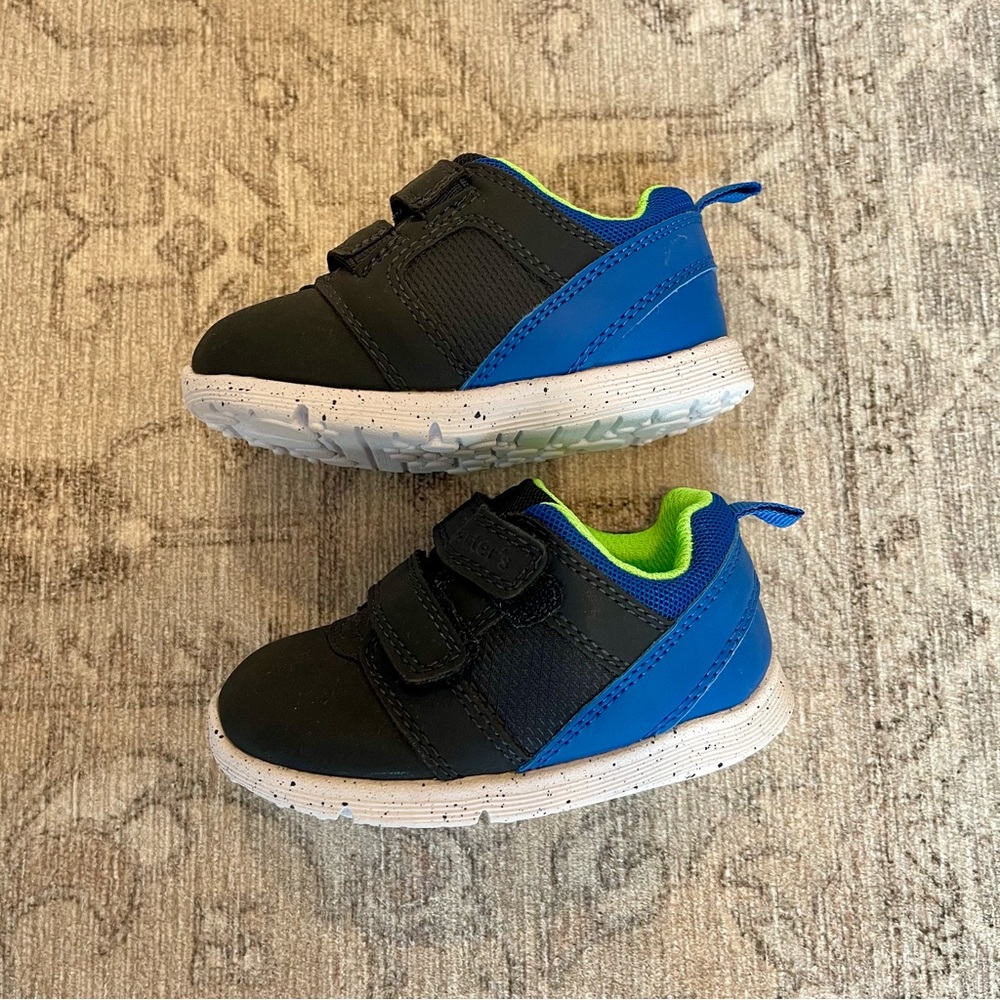 Carter’s Baby/Toddler Boy Sneakers - Size 5 - Navy Blue, Royal Blue, Lime Green